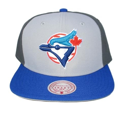 MENS MITCHELL & NESS MLB TRIPLE PLAY LIBERTY SNAPBACK COOP BLUE JAYS
