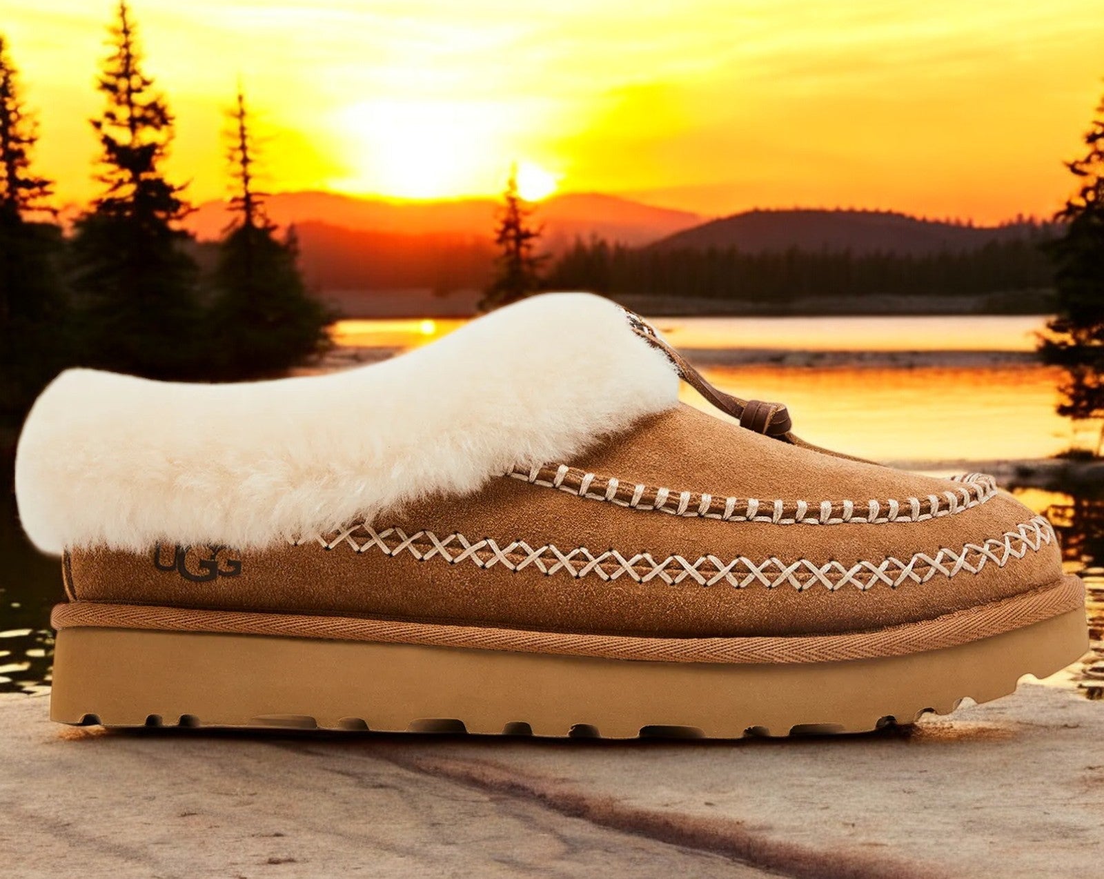 [1158258-CHE] WOMENS UGG TASMAN ALPINE SLIPPER 'CHESTNUT'