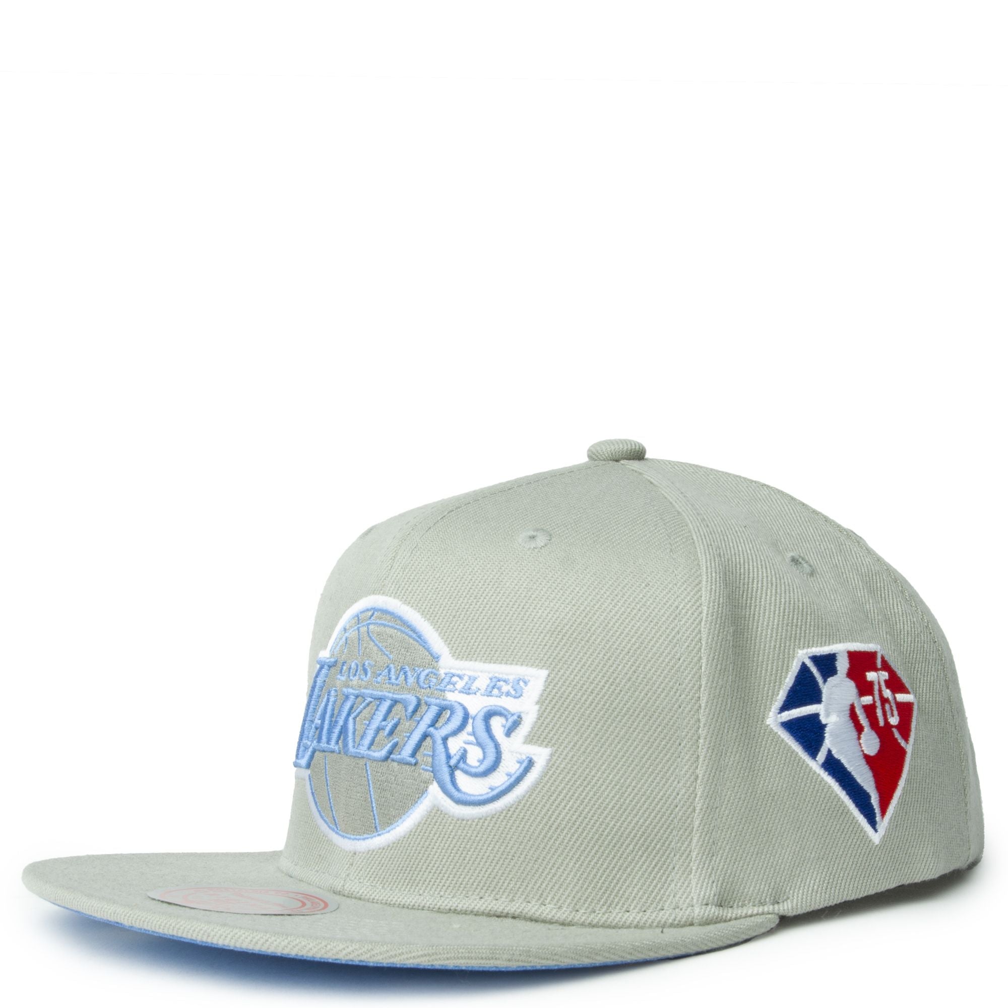 MENS MITCHELL & NESS NBA 75TH SILVER SNAPBACK LAKERS - GREY-BLUE
