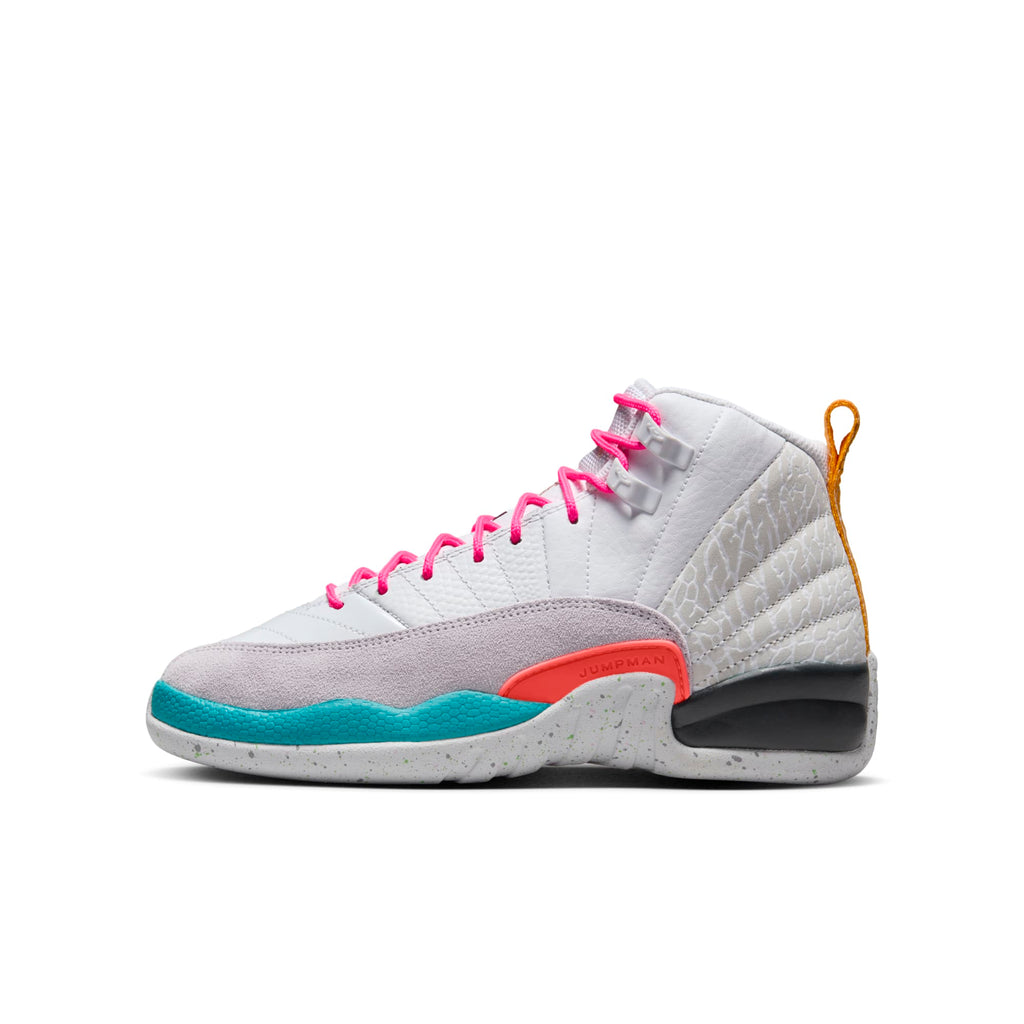 [153265-130] GRADE SCHOOL AIR JORDAN RETRO 12 'WHITE VAPOR GREEN (GS)'