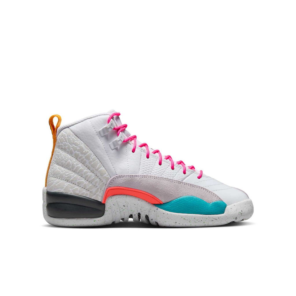 [153265-130] GRADE SCHOOL AIR JORDAN RETRO 12 'WHITE VAPOR GREEN (GS)'