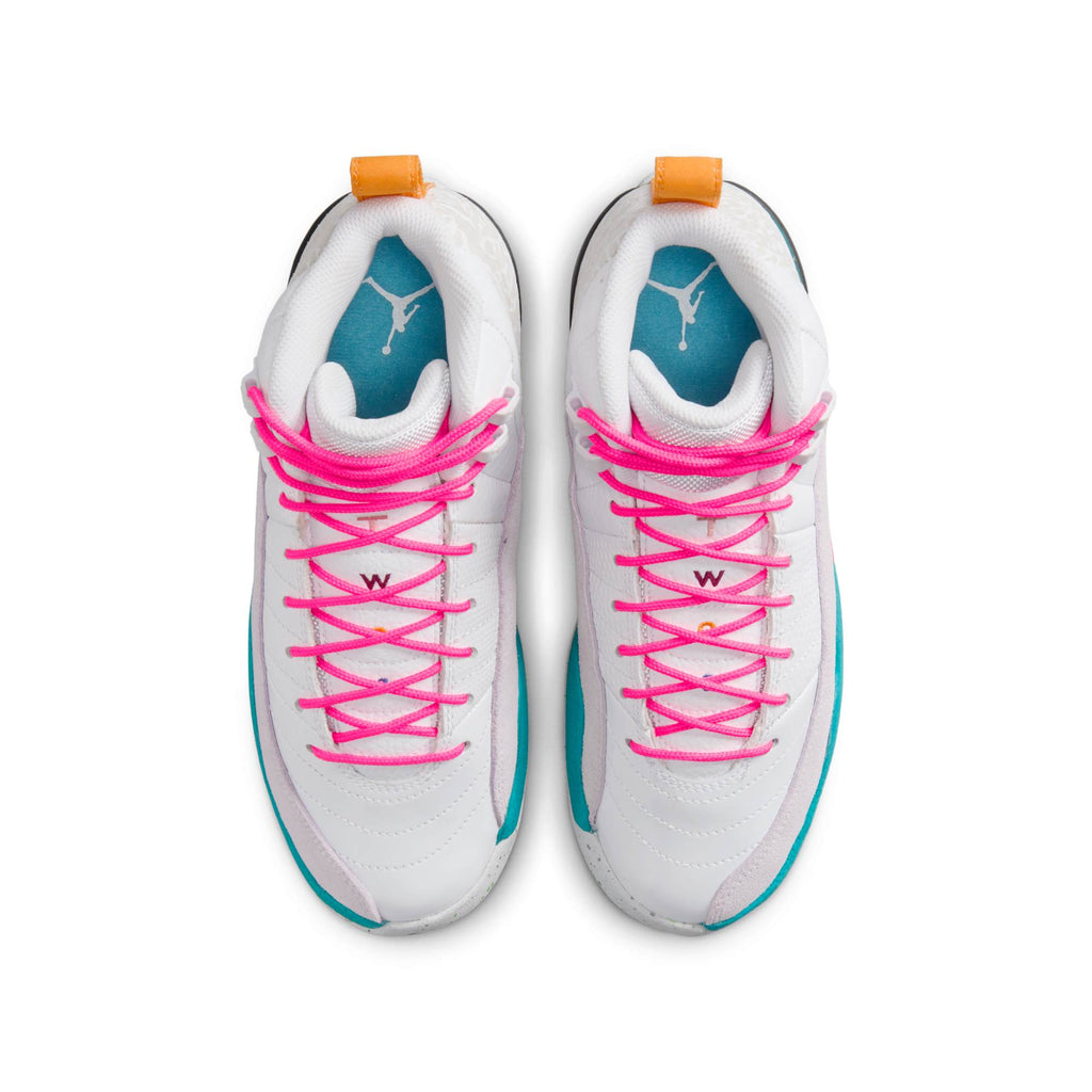 [153265-130] GRADE SCHOOL AIR JORDAN RETRO 12 'WHITE VAPOR GREEN (GS)'
