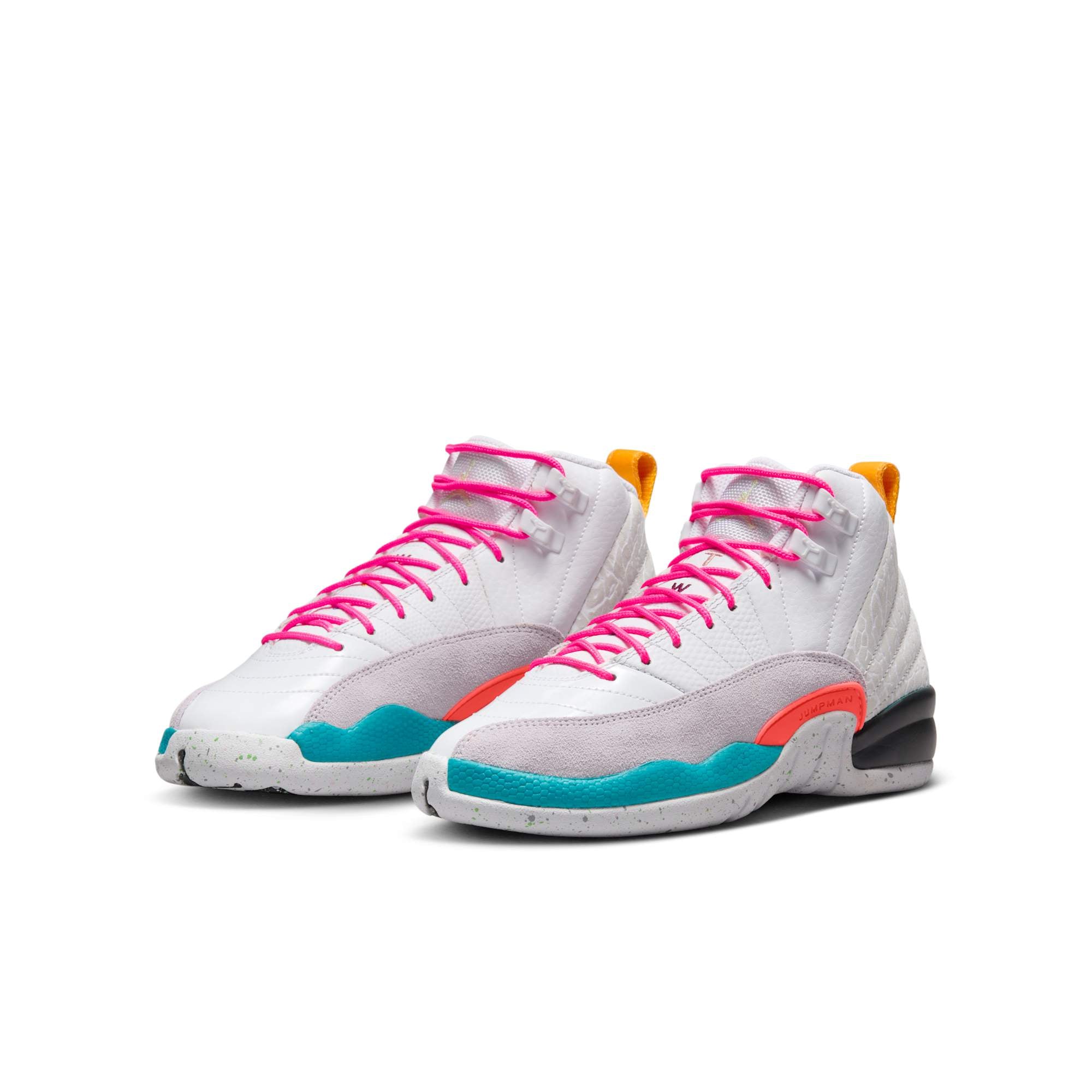 [153265-130] GRADE SCHOOL AIR JORDAN RETRO 12 'WHITE VAPOR GREEN (GS)'