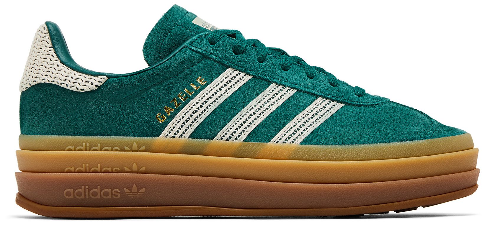[JS3358] WOMENS ADIDAS GAZELLE BOLD 'COLLEGIATE GREEN WHITE GOLD'