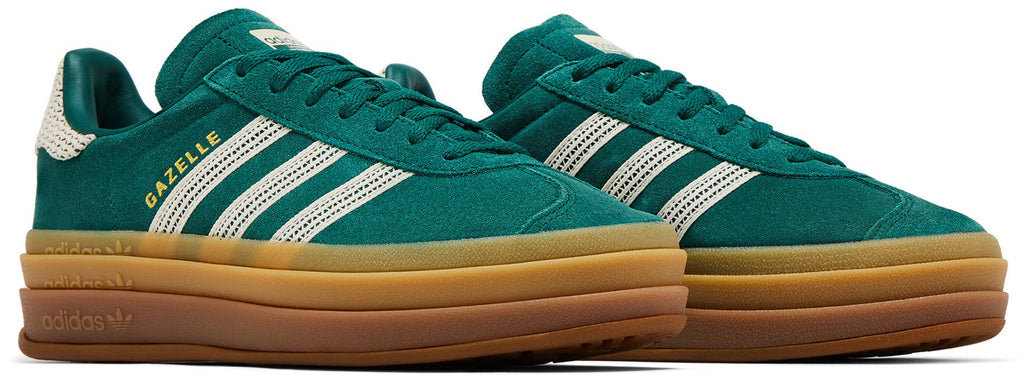 [JS3358] WOMENS ADIDAS GAZELLE BOLD 'COLLEGIATE GREEN WHITE GOLD'