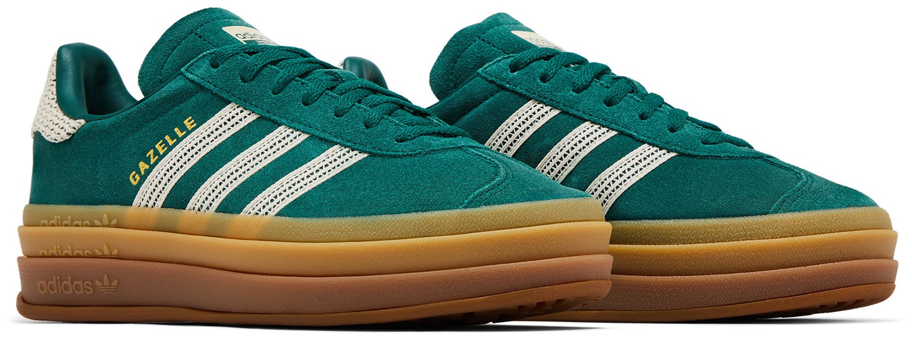 [JS3358] WOMENS ADIDAS GAZELLE BOLD 'COLLEGIATE GREEN WHITE GOLD'