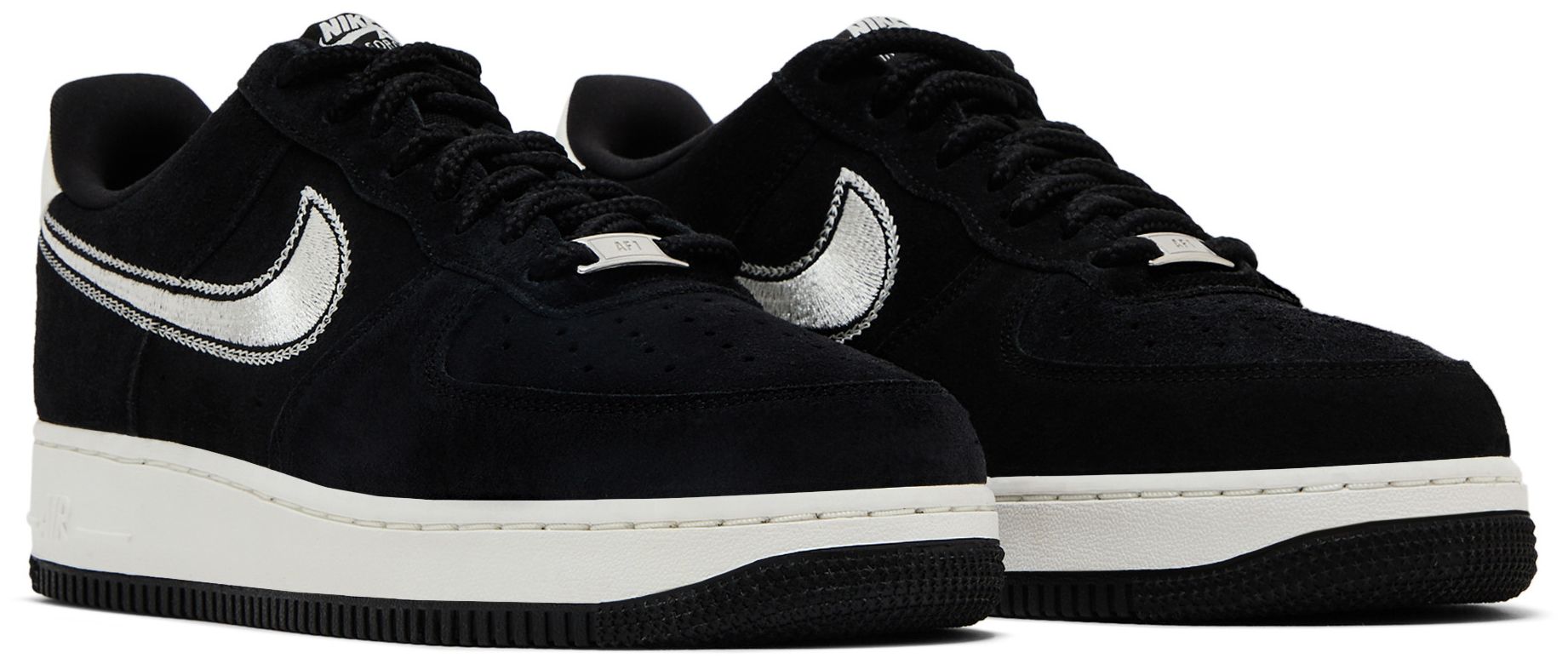 [HJ4465-001] MENS NIKE AIR FORCE 1 '07 LV8 'BLACK SAIL EMBROIDERED SWOOSH'