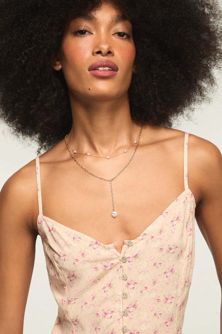 [158103-690] WOMENS LUCKY BRAND FESTIVAL PRINTED SIMONE SLIP DRESS