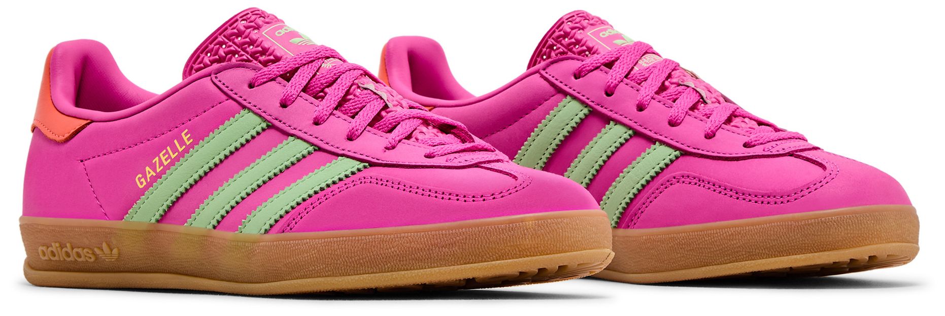 [JI2718] Womens Adidas Gazelle Indoor 'Semi Lucid Fuchsia Semi Green Spark Coral'
