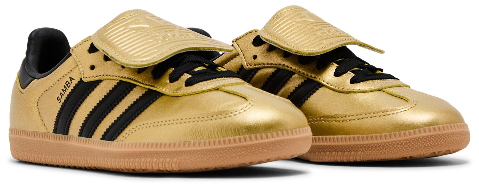 [JH5708] Womens Adidas Samba LT Long Tongue 'Gold Metallic Black Gum'