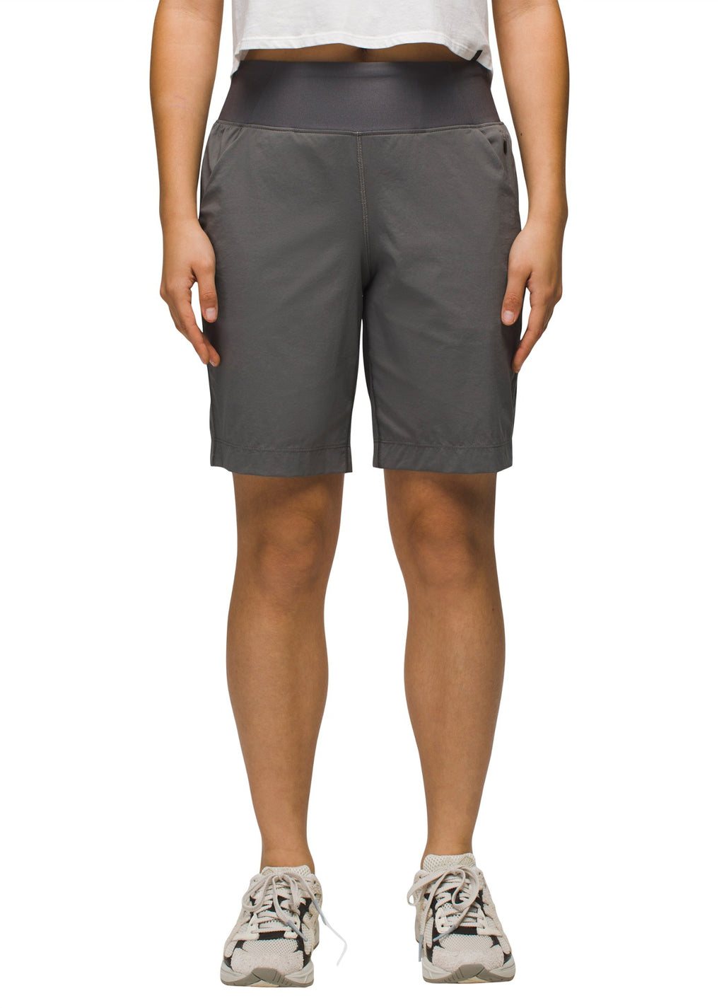 WOMENS PRANA KOEN FLAT FRONT MID RISE STANDARD FIT SHORTS