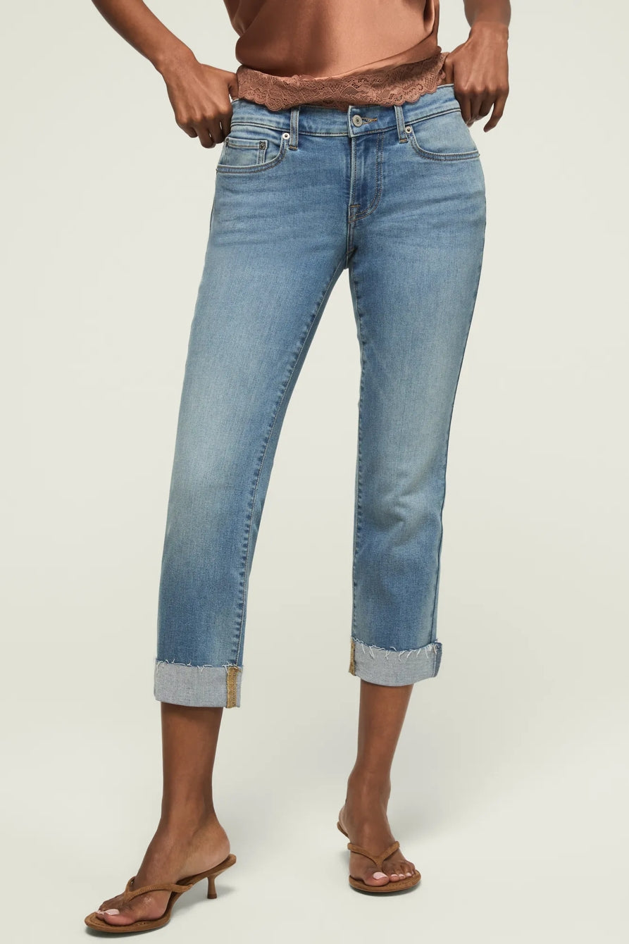 [163100-430] WOMENS LUCKY BRAND MID RISE SWEET CROP - PURE HONEY WASH