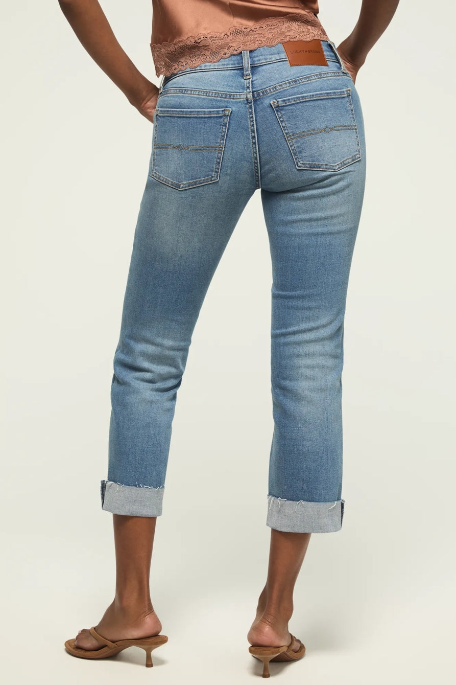 [163100-430] WOMENS LUCKY BRAND MID RISE SWEET CROP - PURE HONEY WASH