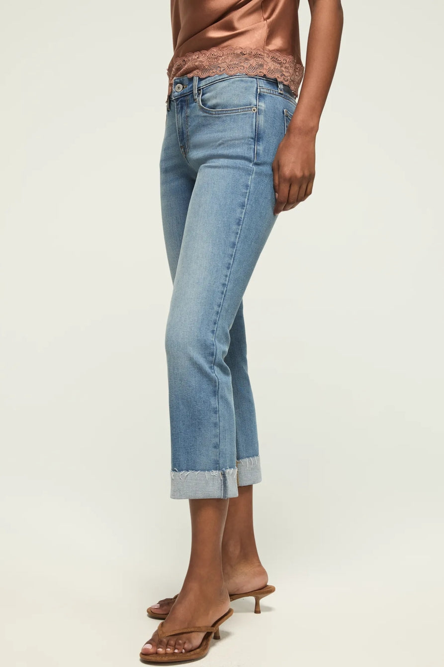 [163100-430] WOMENS LUCKY BRAND MID RISE SWEET CROP - PURE HONEY WASH