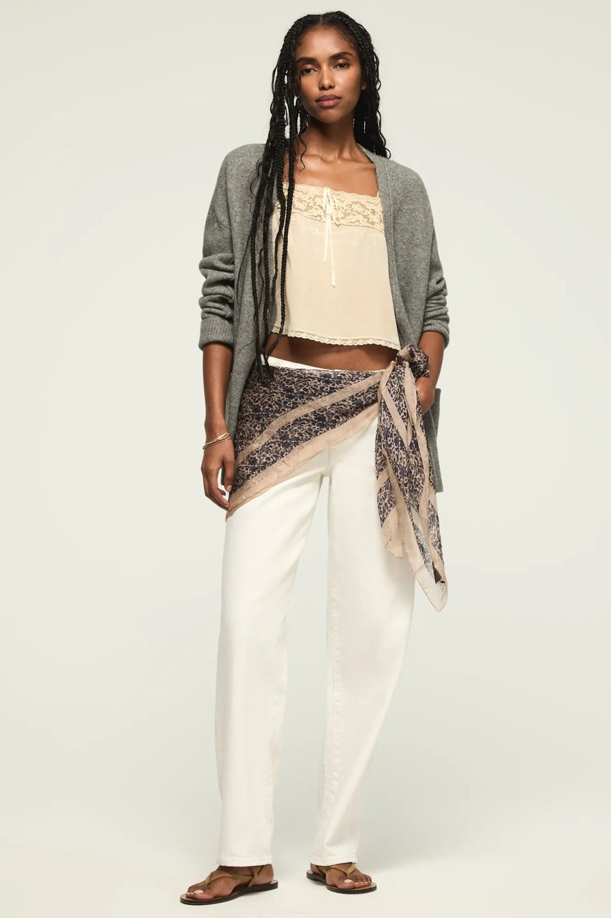 [167389-110] WOMENS LUCKY BRAND THE BAGGY - WHITE LIES WASH