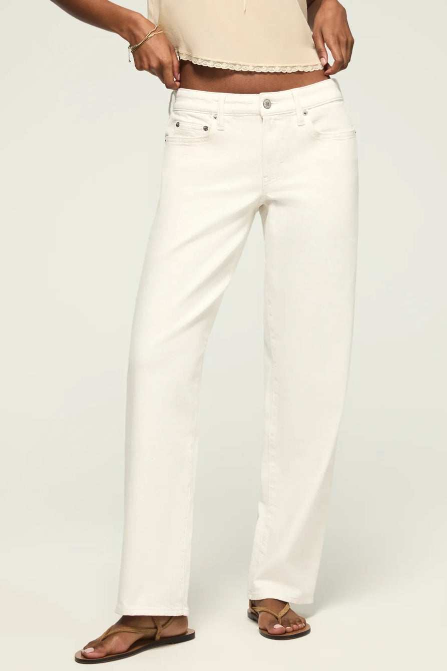 [167389-110] WOMENS LUCKY BRAND THE BAGGY - WHITE LIES WASH