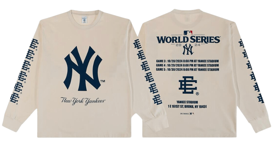 [EE1024CO22-085CRNV] MENS ERIC EMANUEL EE YANKEES WORLD SERIES LONG SLEEVE