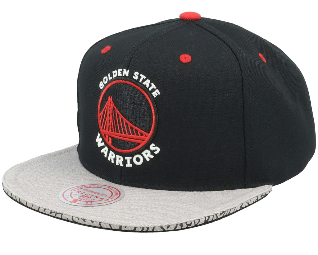 MENS MITCHELL & NESS NBA THREE COLLECTION SNAPBACK WARRIORS - BLACK-GREY