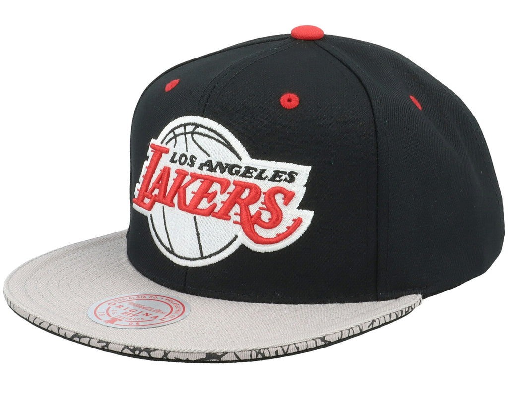 MENS MITCHELL & NESS NBA THREE COLLECTION SNAPBACK LAKERS - BLACK-GREY