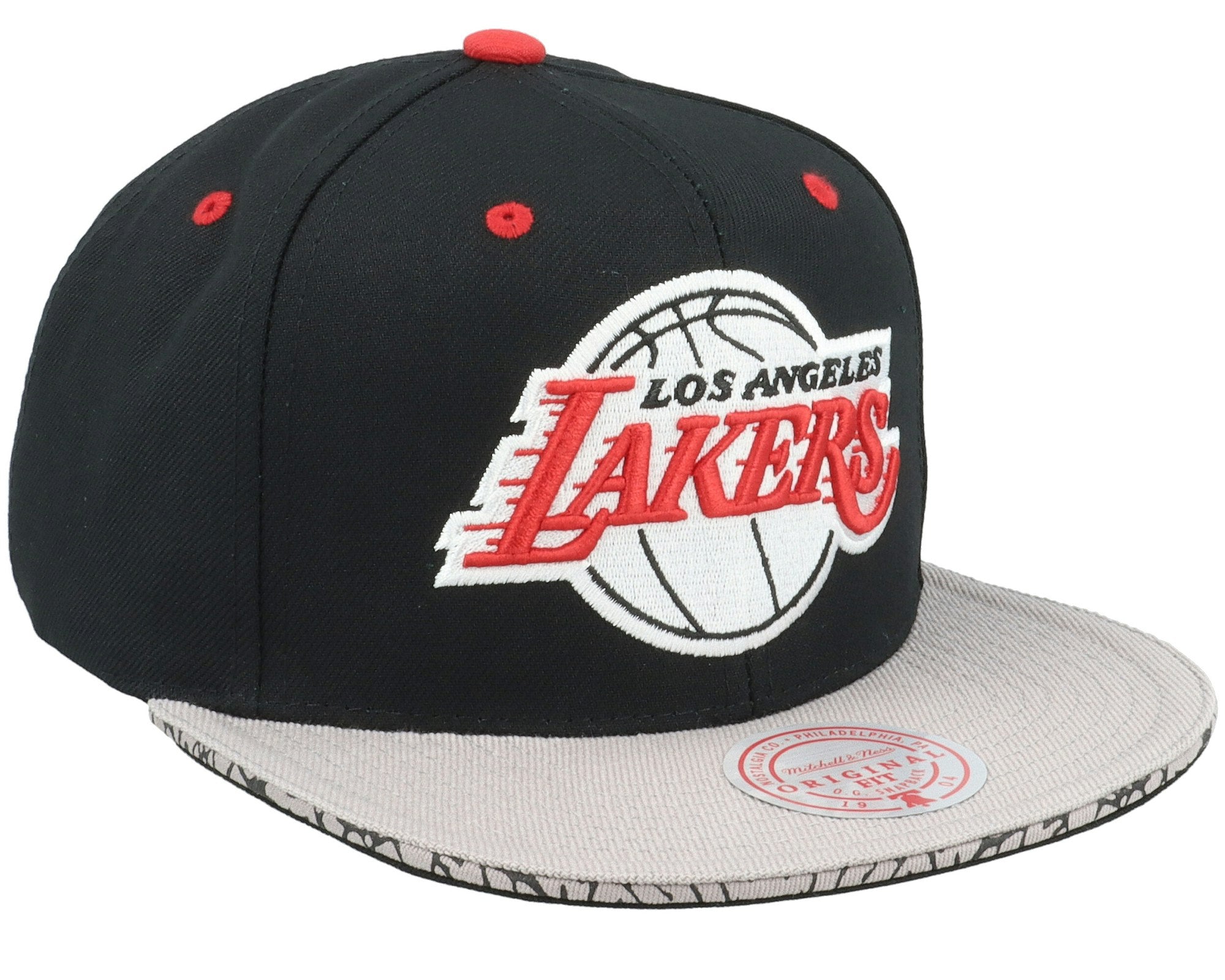 MENS MITCHELL & NESS NBA THREE COLLECTION SNAPBACK LAKERS - BLACK-GREY