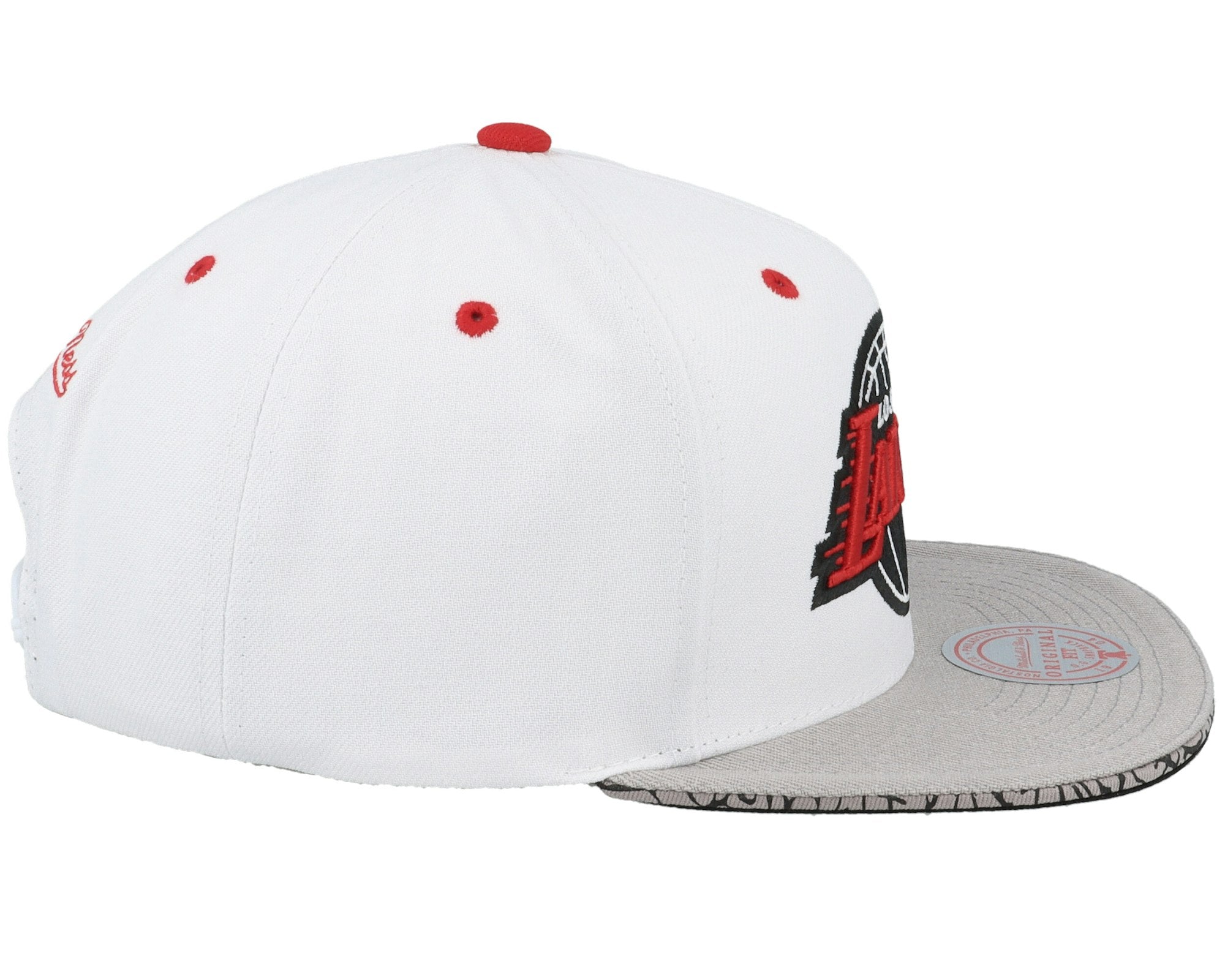 MENS MITCHELL & NESS NBA THREE COLLECTION SNAPBACK LAKERS - WHITE-SILVER