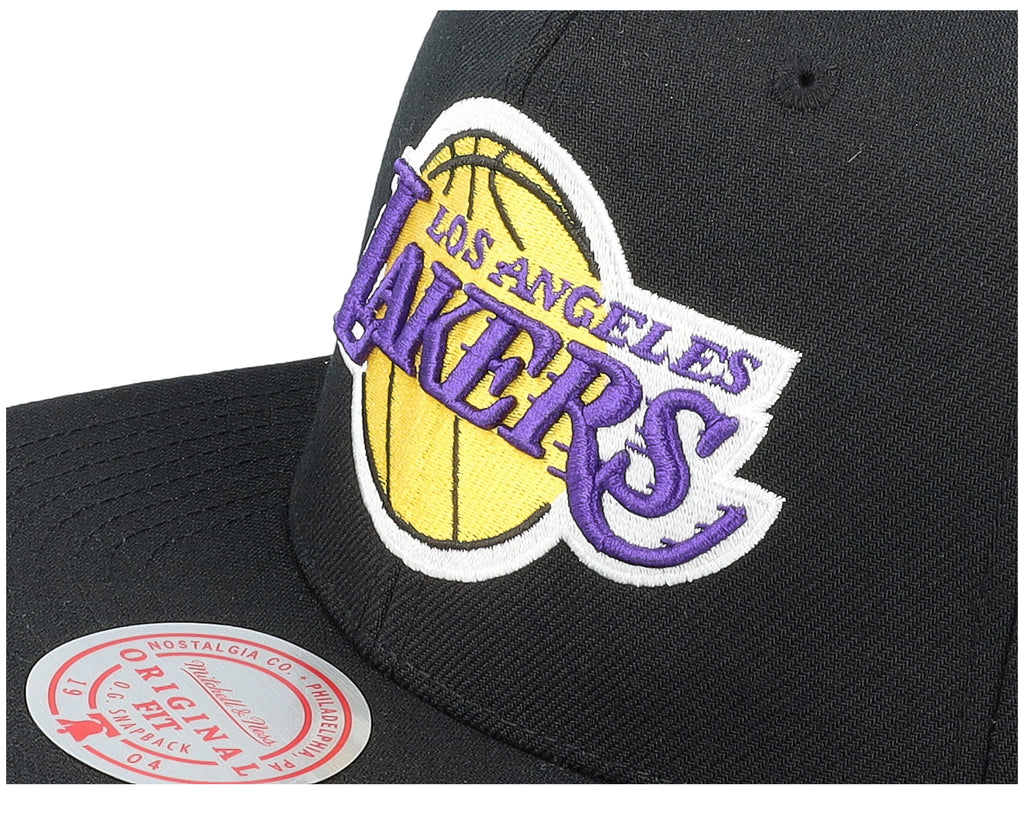 MENS MITCHELL & NESS NBA CORE BASIC SNAPBACK LAKERS - BLACK-GREY