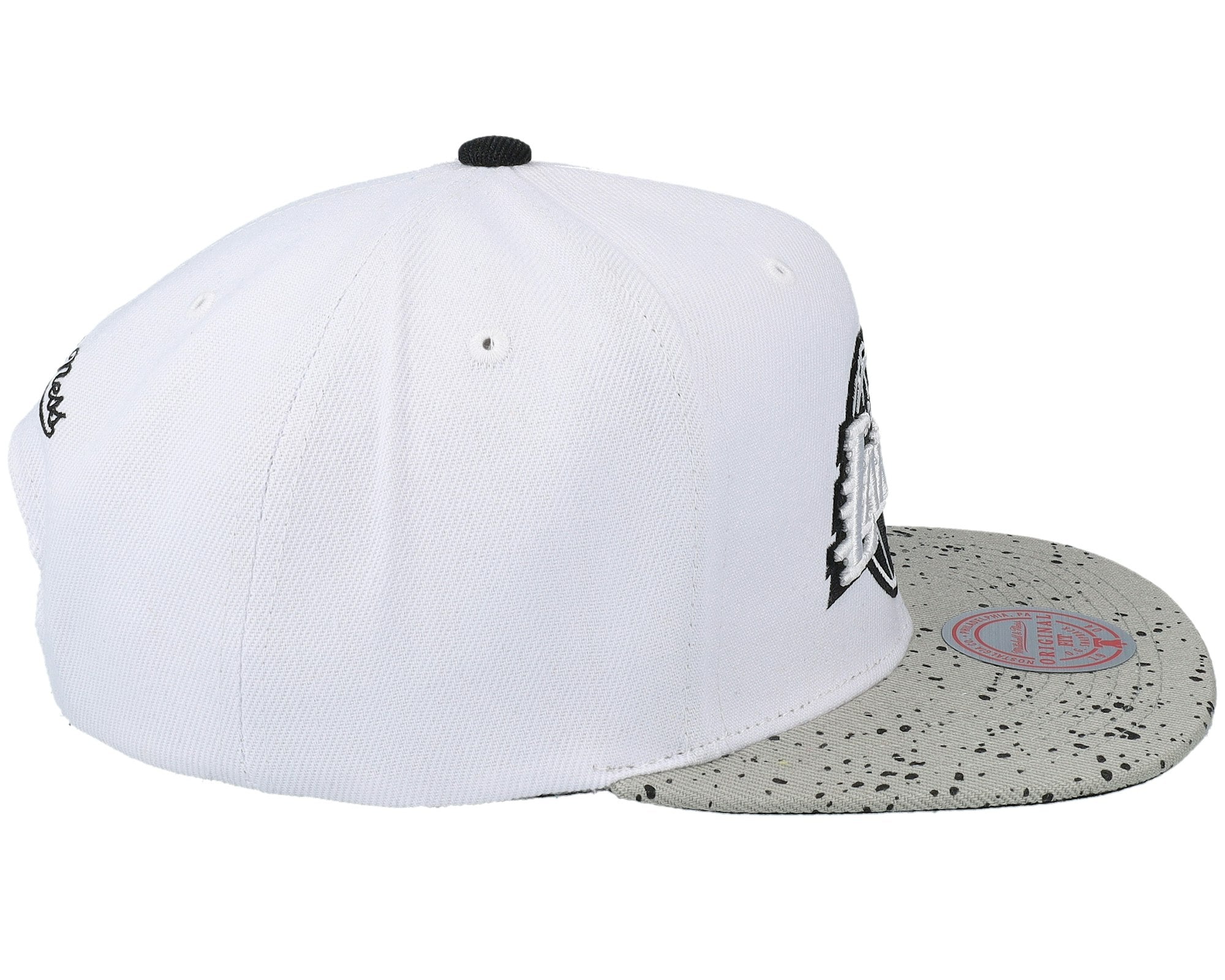 MENS MITCHELL & NESS NBA CEMENT TOP SNAPBACK LAKERS - WHITE-SILVER