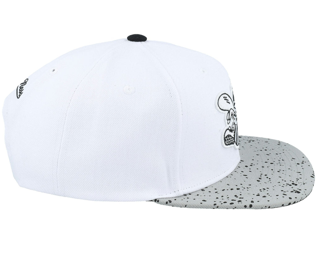 MENS MITCHELL & NESS NBA CEMENT TOP SNAPBACK HWC HORNETS - WHITE-SILVER