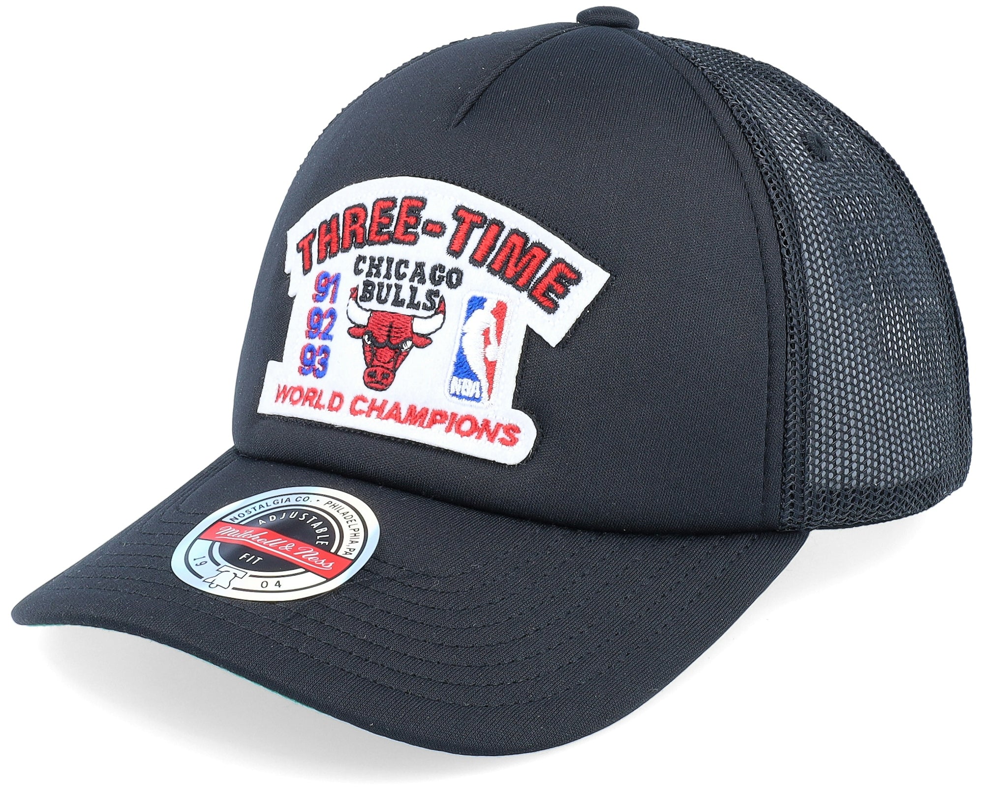 MENS MITCHELL & NESS NBA CHAMPIONSHIP TRUCKER BULLS - BLACK