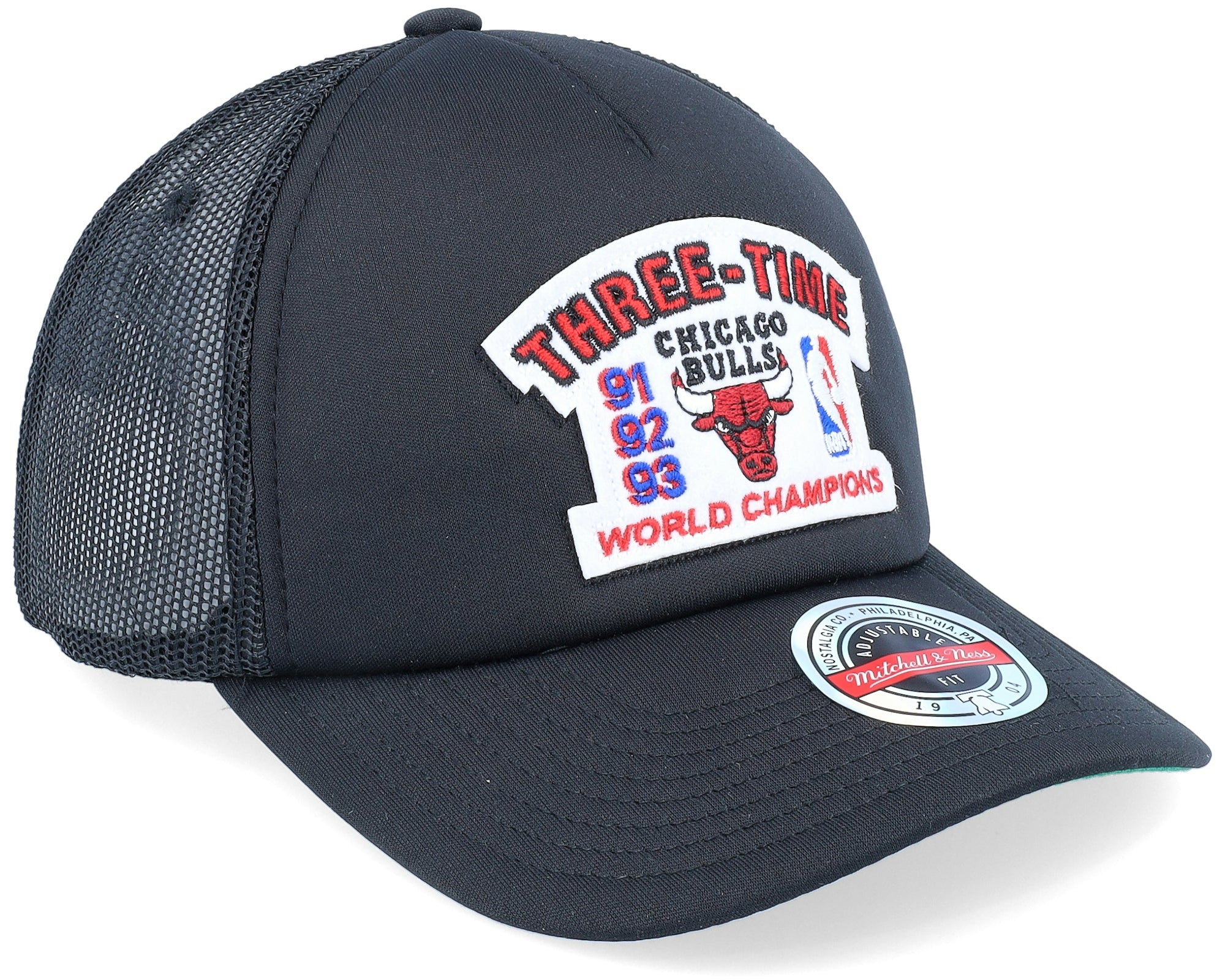 MENS MITCHELL & NESS NBA CHAMPIONSHIP TRUCKER BULLS - BLACK