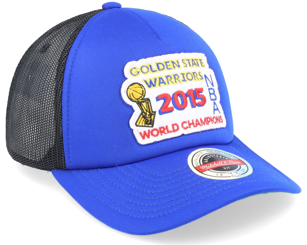 MENS MITCHELL & NESS NBA CHAMPIONSHIP TRUCKER WARRIORS - BLUE