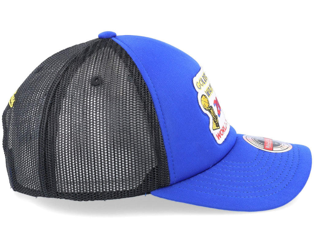 MENS MITCHELL & NESS NBA CHAMPIONSHIP TRUCKER WARRIORS - BLUE