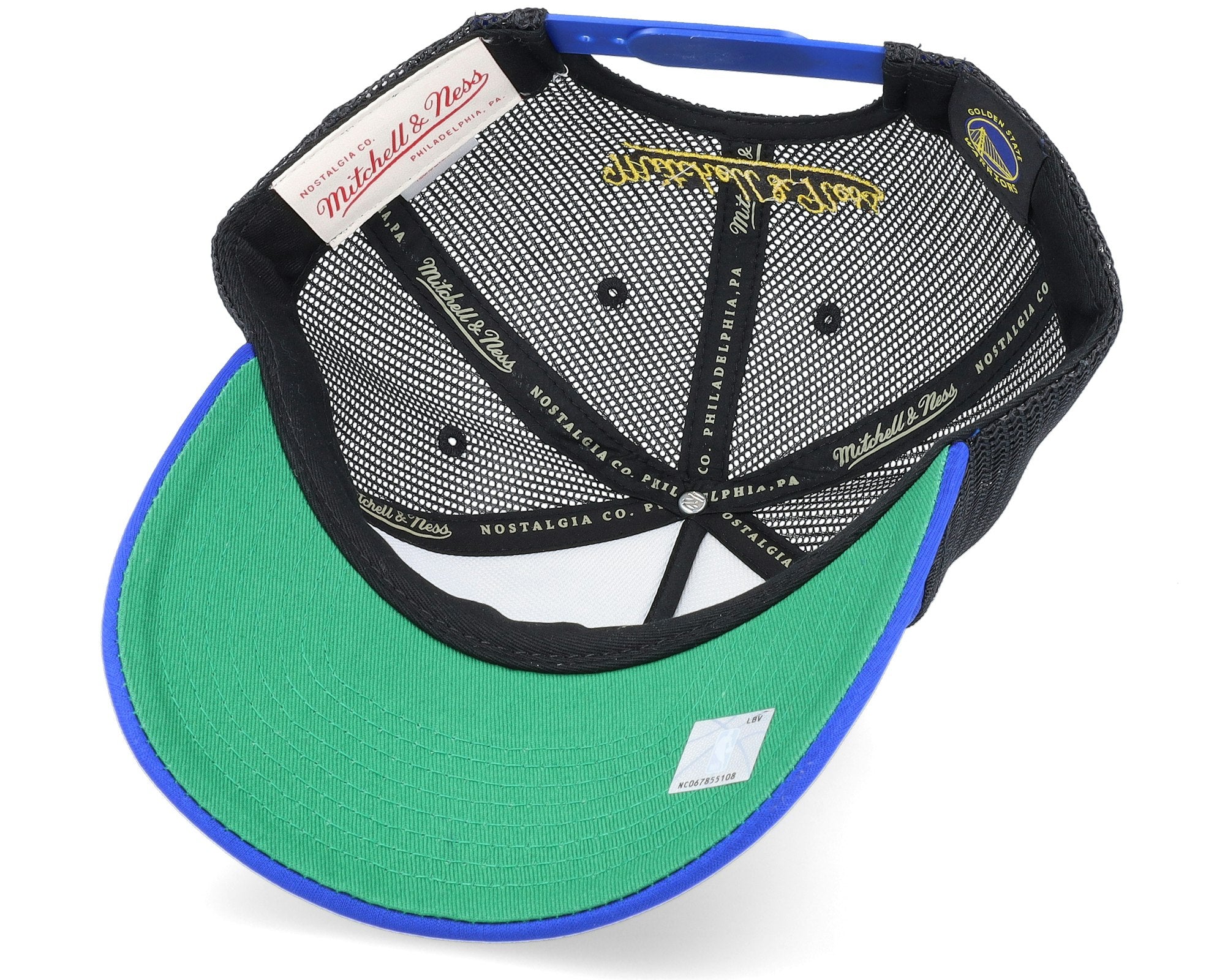 MENS MITCHELL & NESS NBA CHAMPIONSHIP TRUCKER WARRIORS - BLUE