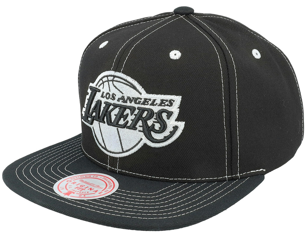MENS MITCHELL & NESS NBA GLOW UP SNAPBACK LAKERS - BLACK