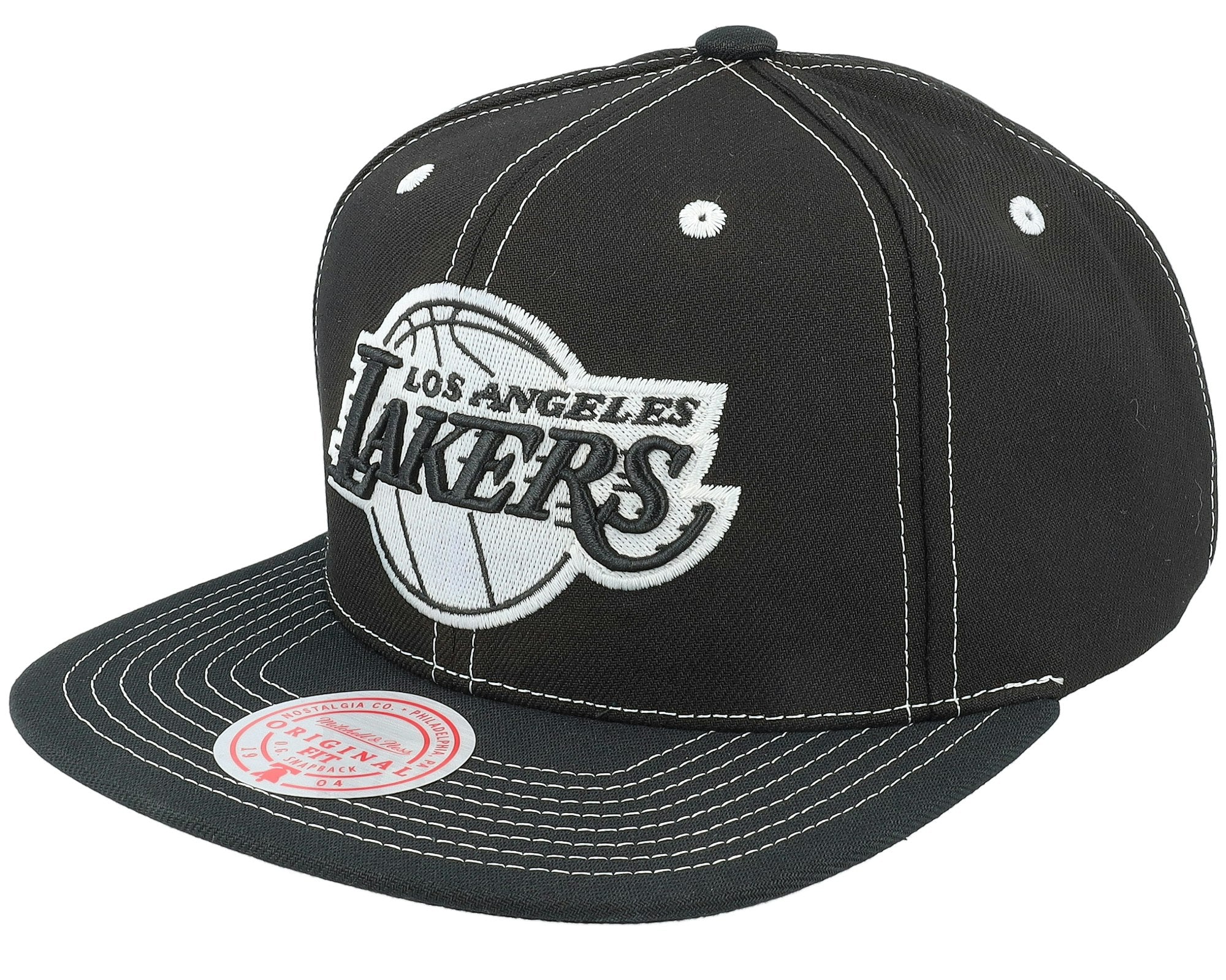 MENS MITCHELL & NESS NBA GLOW UP SNAPBACK LAKERS - BLACK
