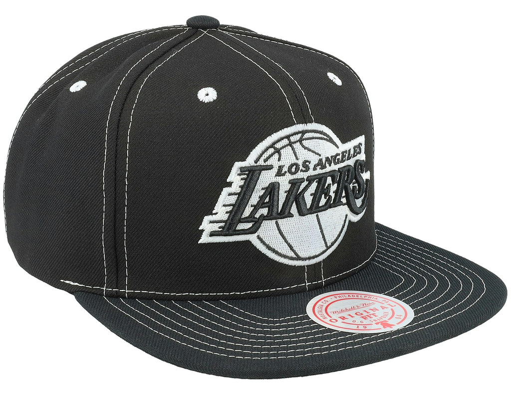 MENS MITCHELL & NESS NBA GLOW UP SNAPBACK LAKERS - BLACK