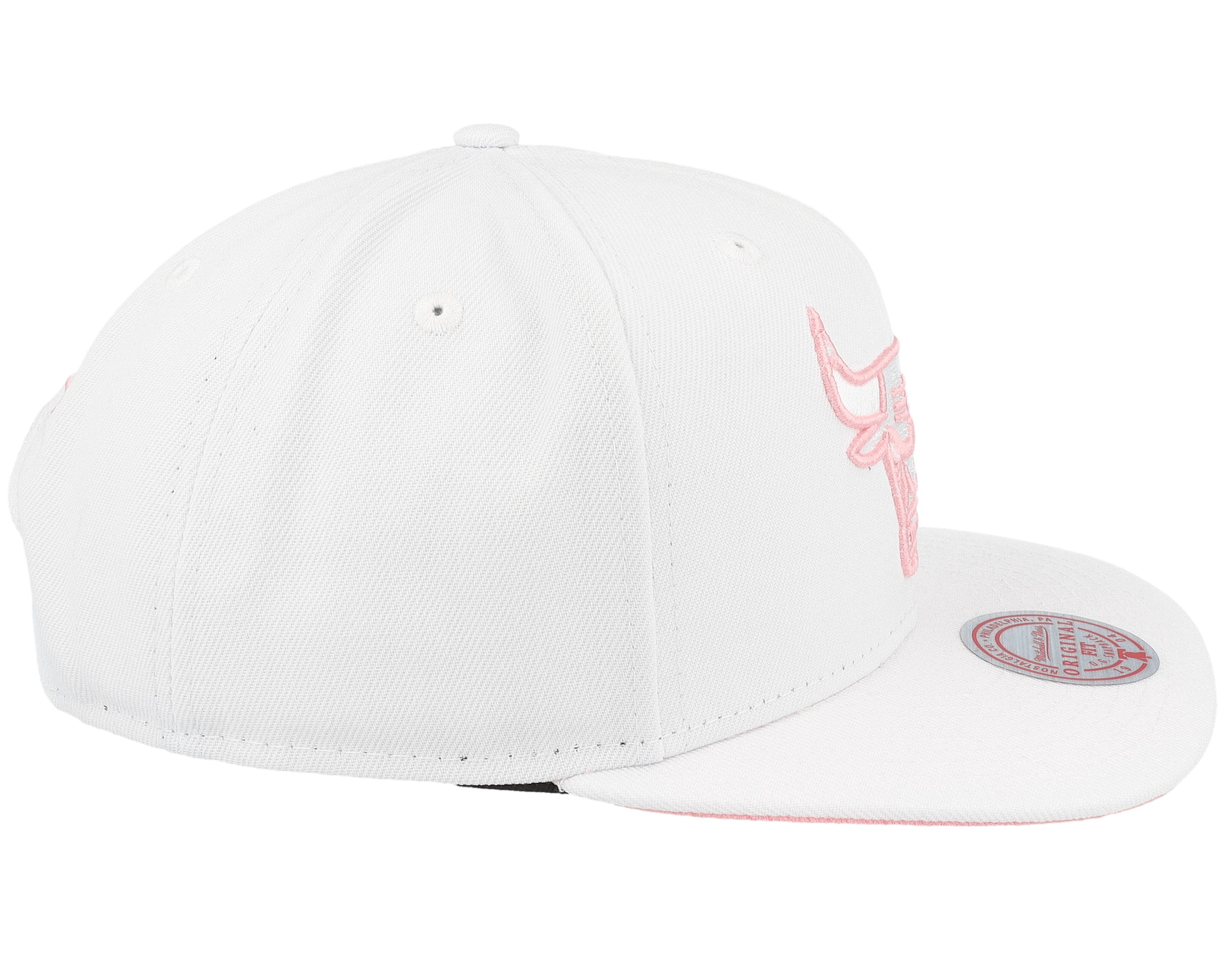 MENS MITCHELL & NESS NBA SUMMER SUEDE SNAPBACK BULLS - WHITE