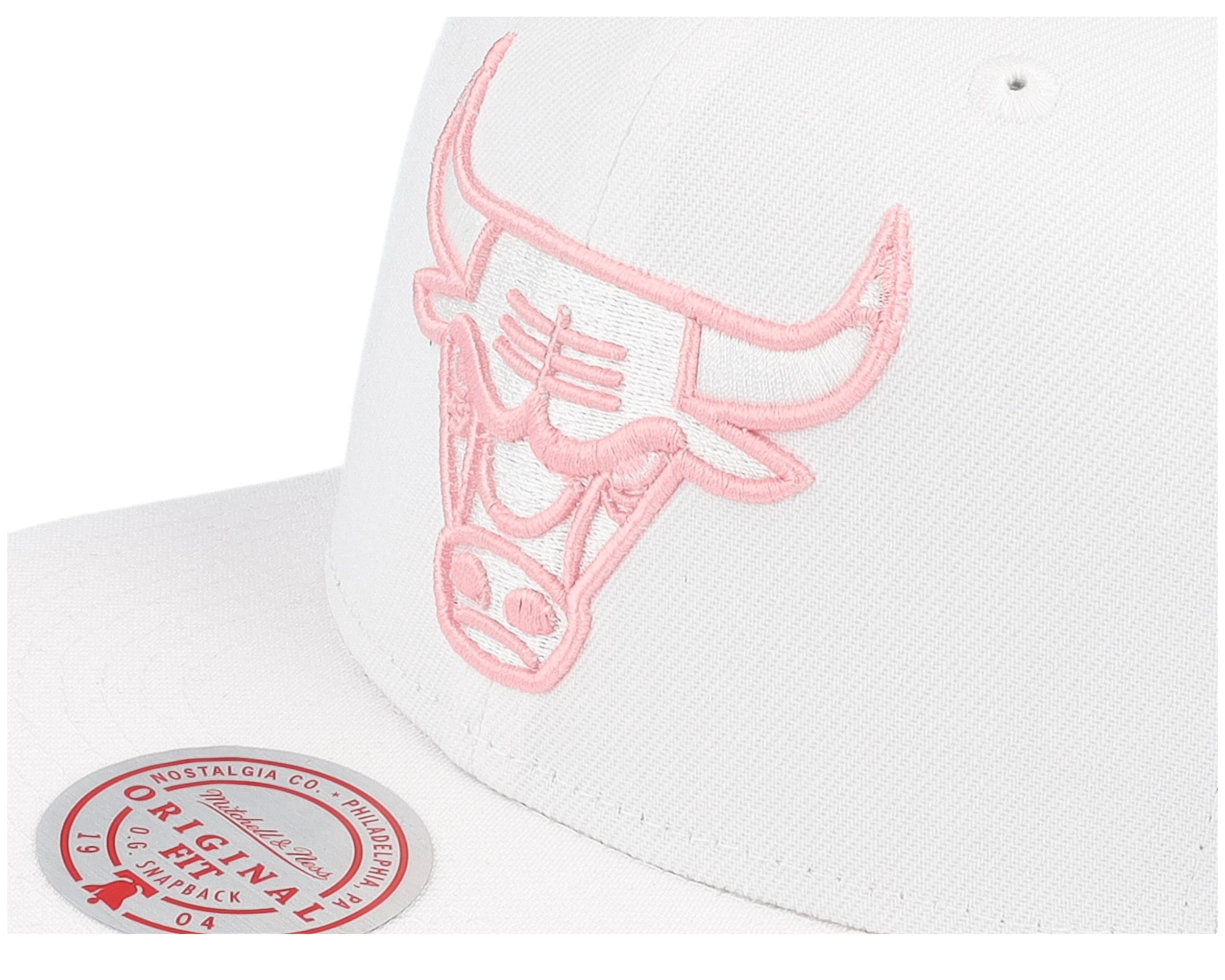 MENS MITCHELL & NESS NBA SUMMER SUEDE SNAPBACK BULLS - WHITE