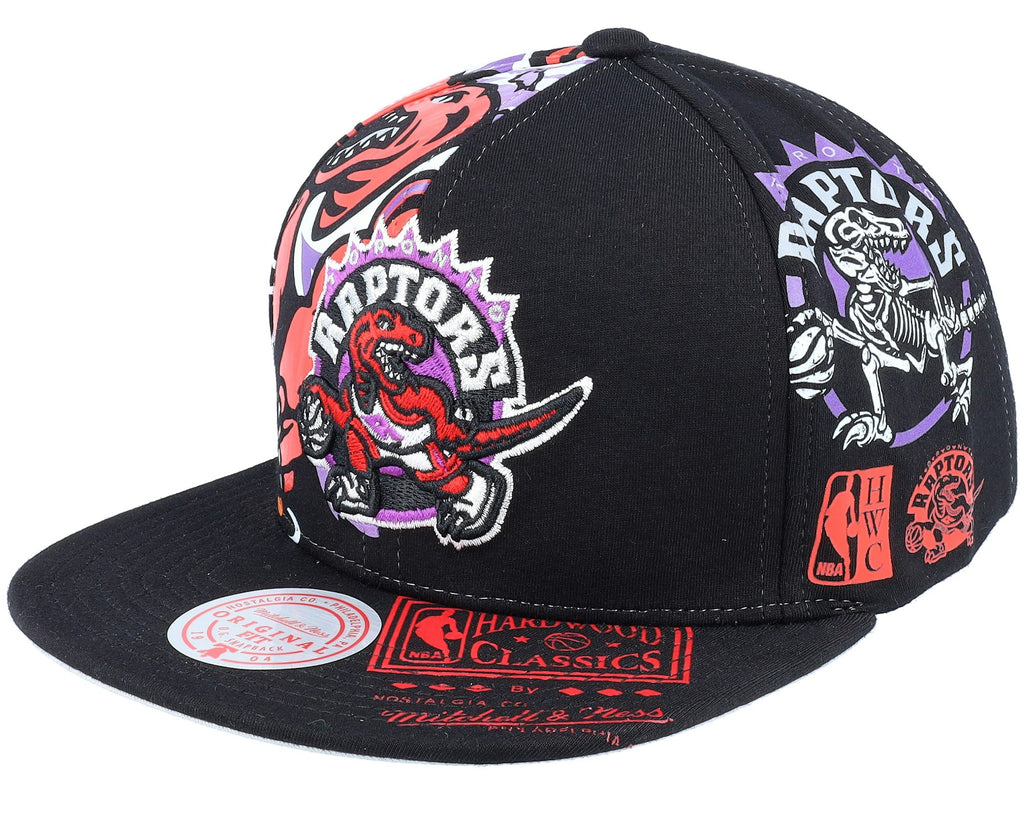 MENS MITCHELL & NESS NBA SHIRT REMIX SNAPBACK HWC RAPTORS - BLACK