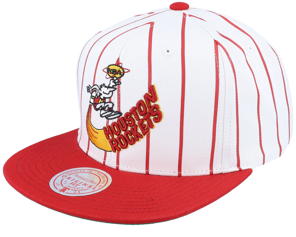 Mens Mitchell & Ness NBA RETRO PINSTRIPE SNAPBACK HWC ROCKETS