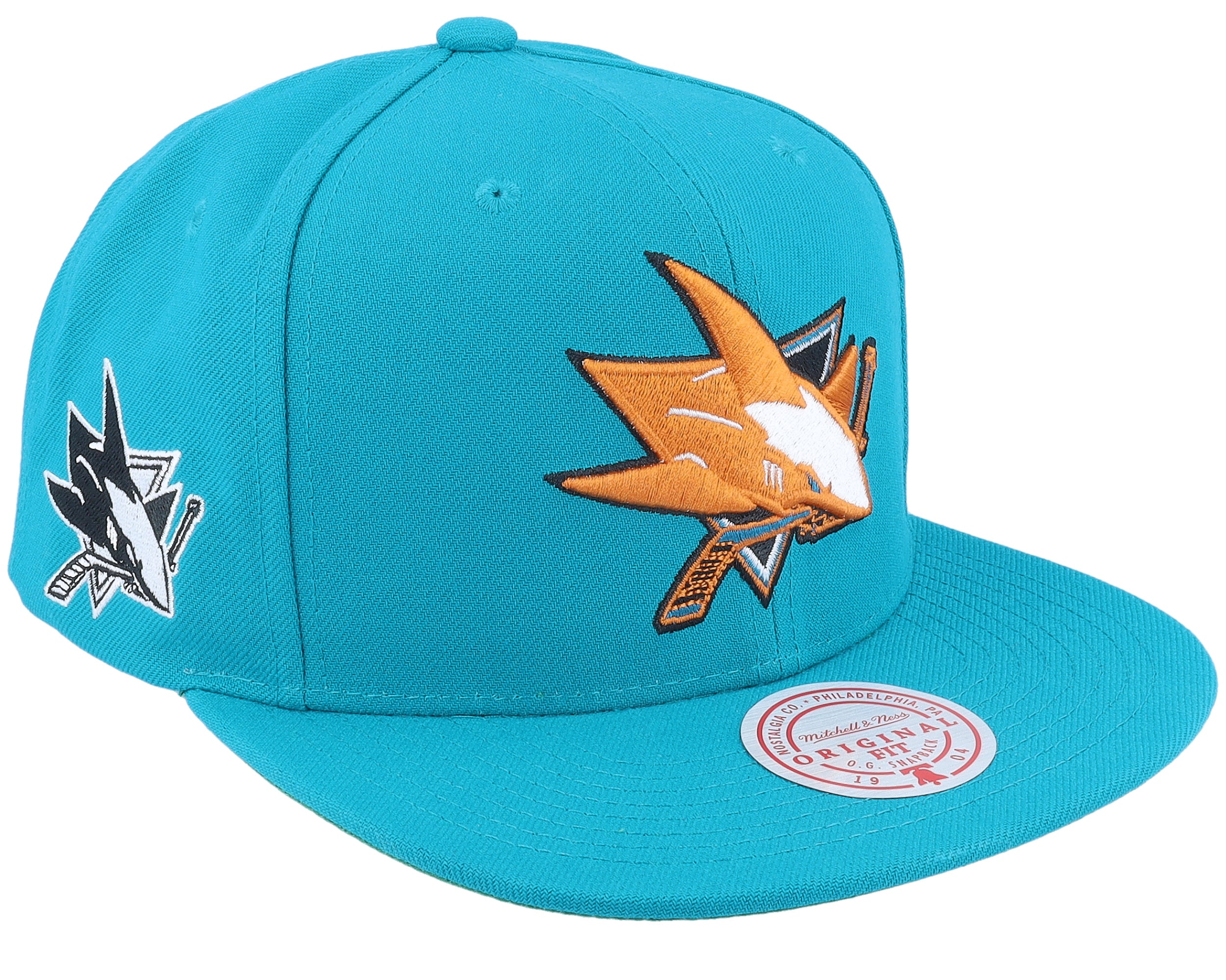 Mens Mitchell & Ness NHL ALTERNATE FLIP SNAPBACK SHARKS