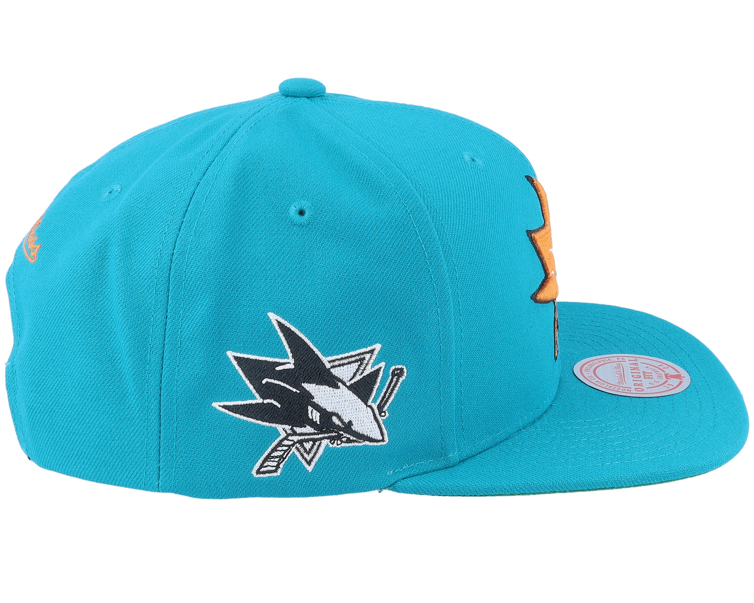 Mens Mitchell & Ness NHL ALTERNATE FLIP SNAPBACK SHARKS