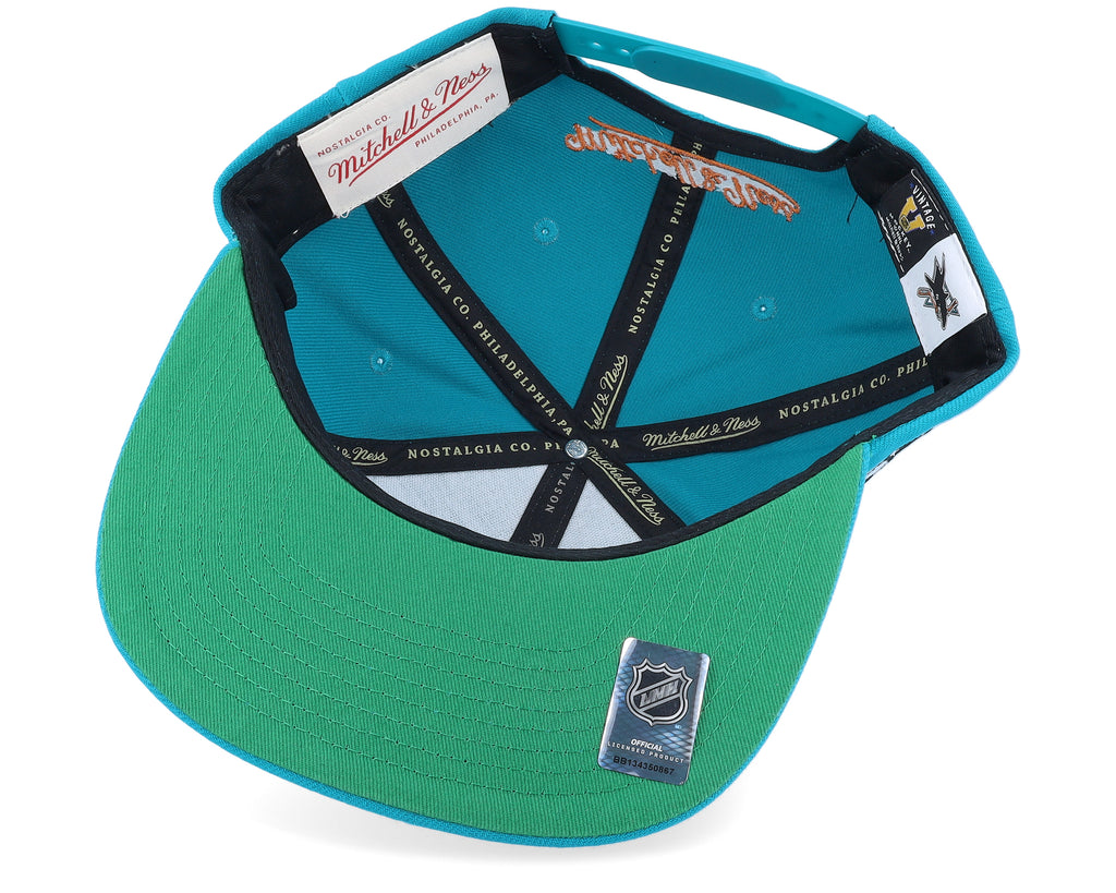 Mens Mitchell & Ness NHL ALTERNATE FLIP SNAPBACK SHARKS