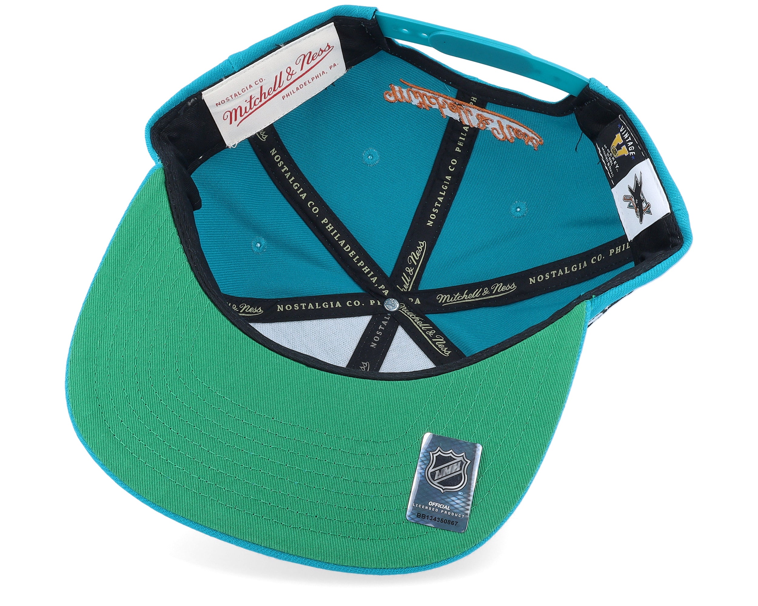 Mens Mitchell & Ness NHL ALTERNATE FLIP SNAPBACK SHARKS