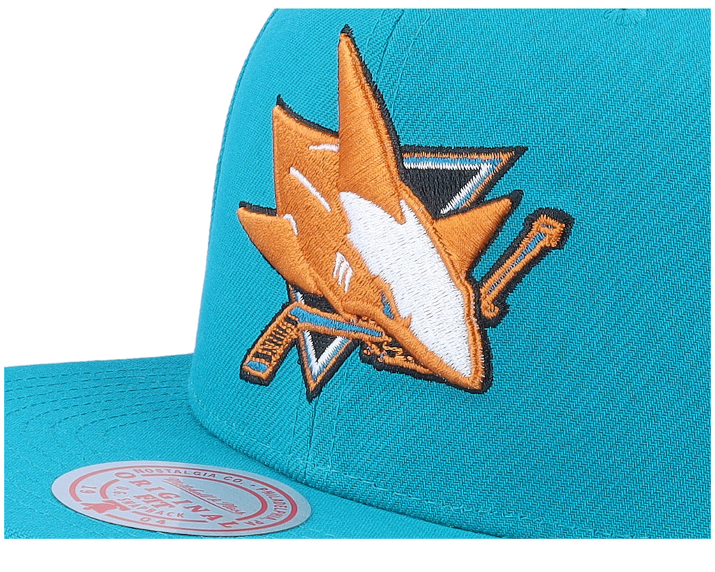 Mens Mitchell & Ness NHL ALTERNATE FLIP SNAPBACK SHARKS