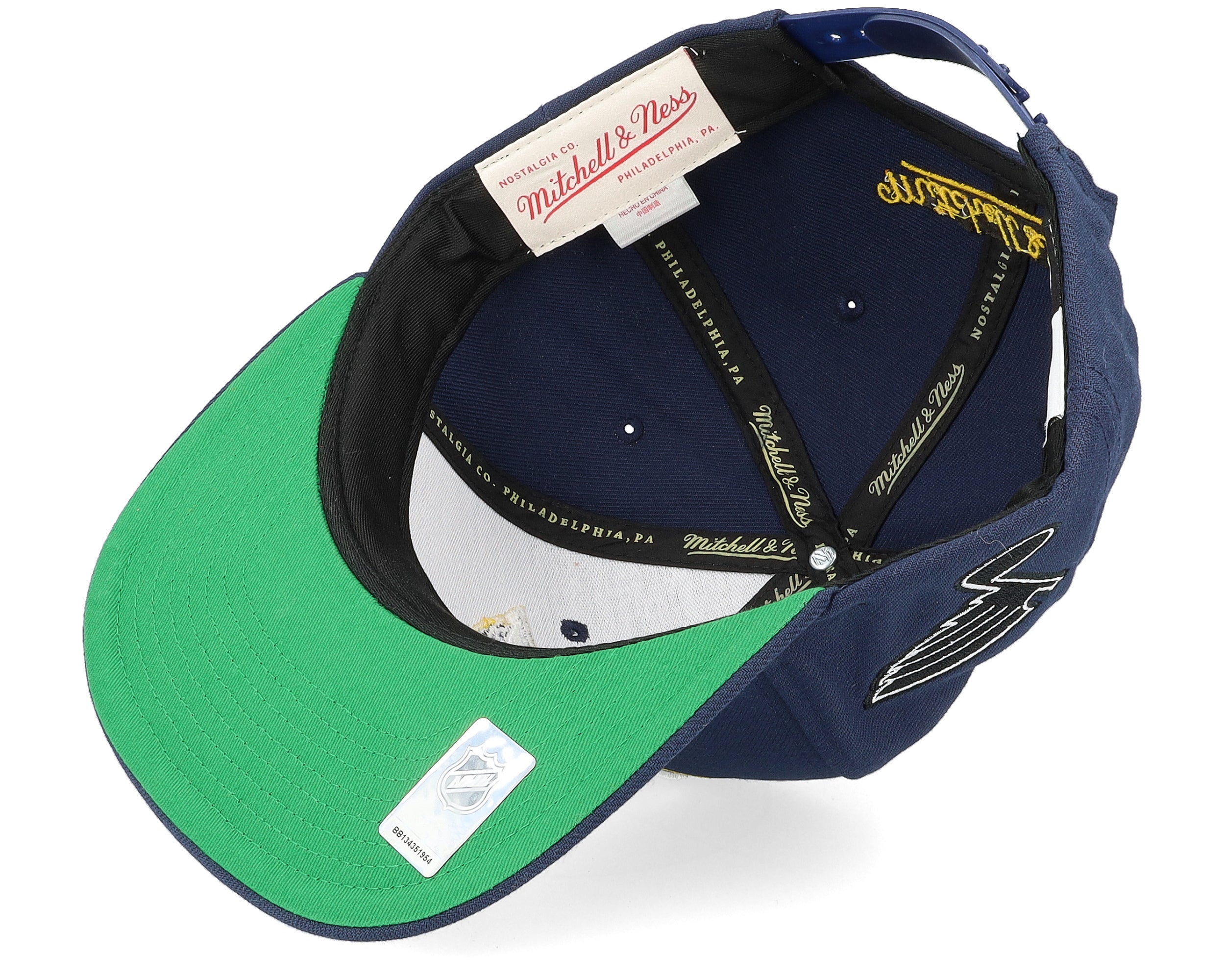 Mens Mitchell & Ness NHL ALTERNATE FLIP SNAPBACK BLUES