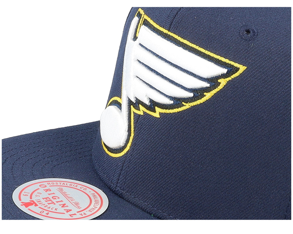 Mens Mitchell & Ness NHL ALTERNATE FLIP SNAPBACK BLUES