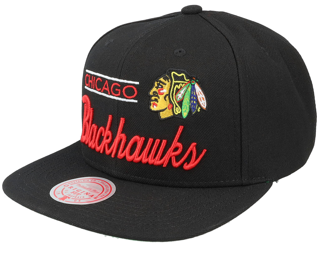 Mens Mitchell & Ness NHL RETRO LOCK UP SNAPBACK BLACKHAWKS