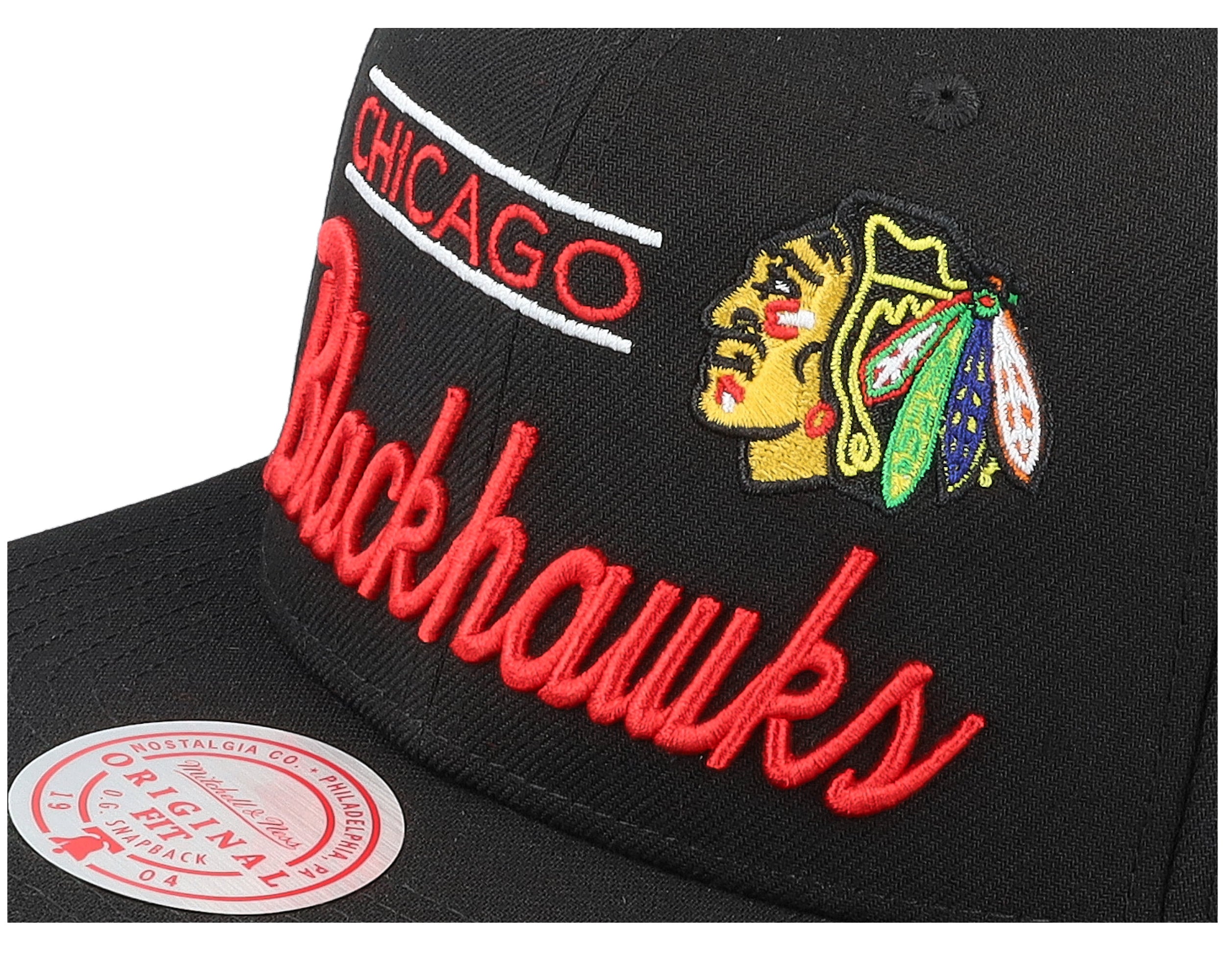 Mens Mitchell & Ness NHL RETRO LOCK UP SNAPBACK BLACKHAWKS
