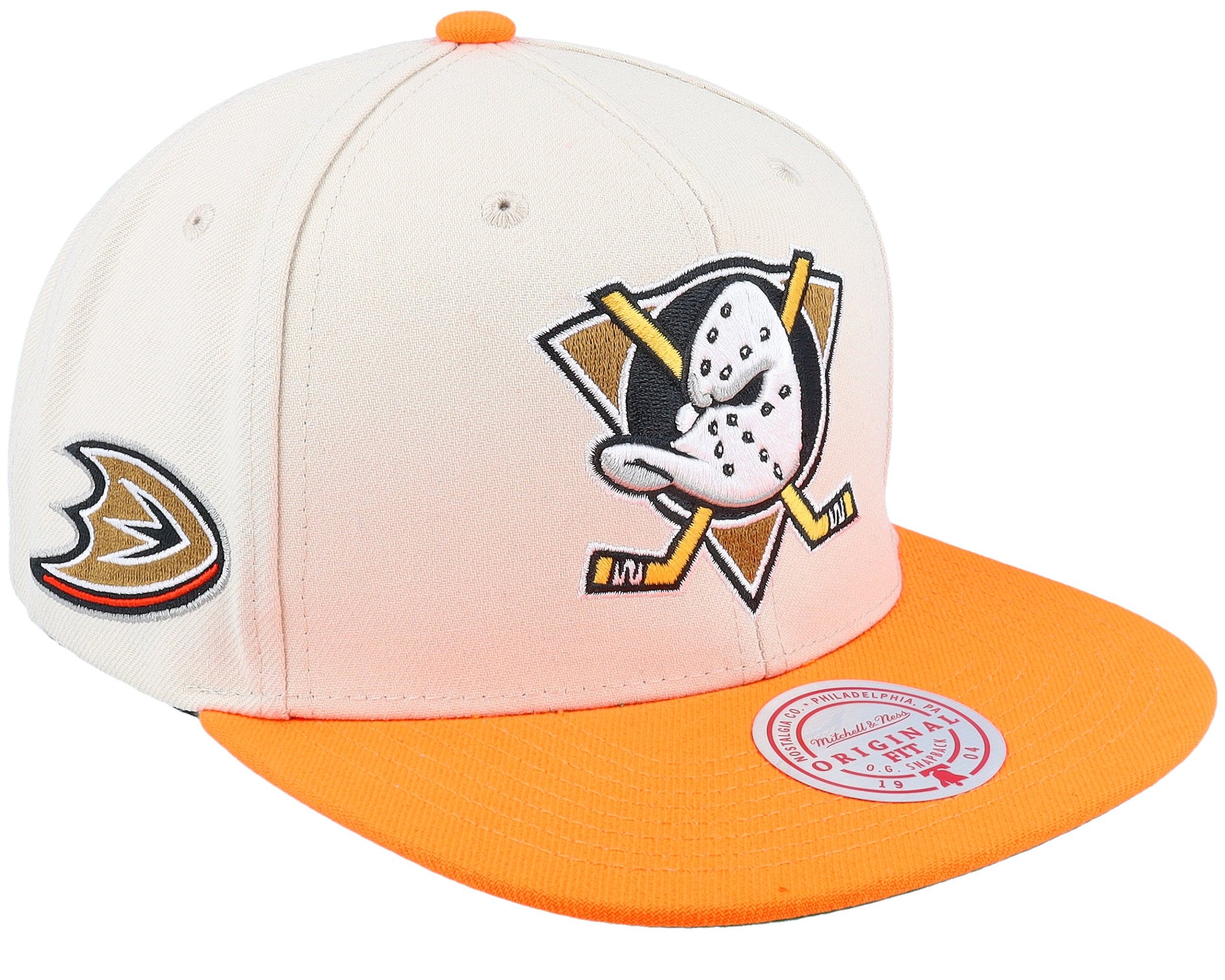 Mens Mitchell & Ness NHL VINTAGE OFF-WHITE SNAPBACK DUCKS